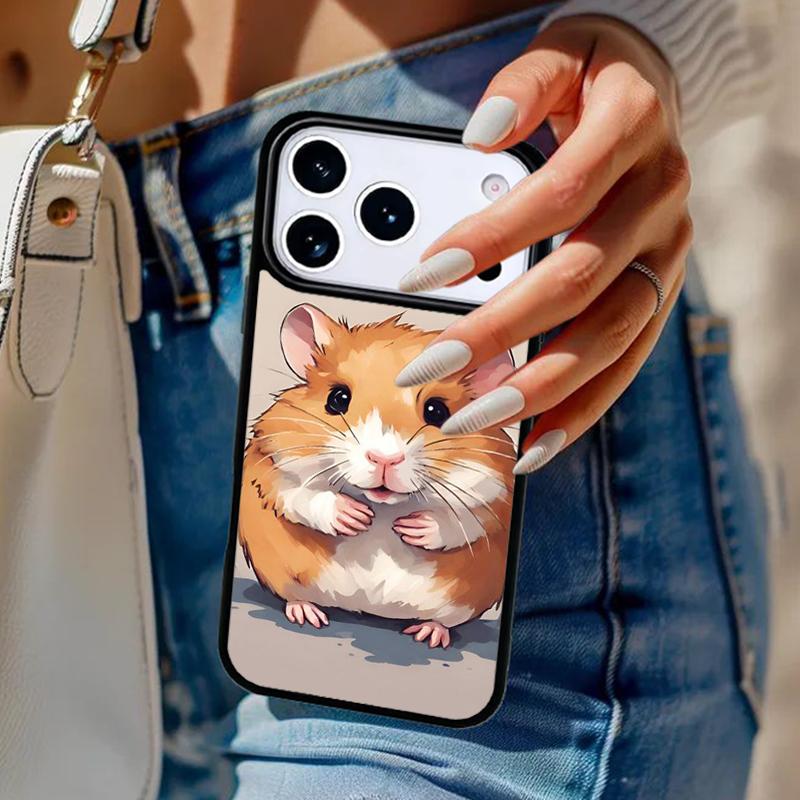 Cute Lovely Pet Hamster Phone Case For iPhone 17 Air 14 15 13 12 Max Cover For Apple 14 15 16 16e 11 Pro Max Plus