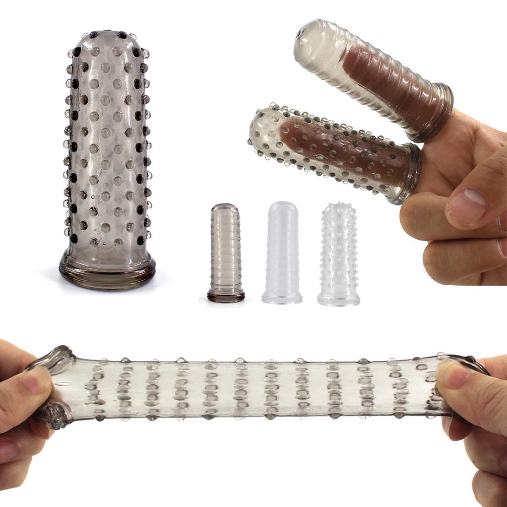 

Famle Finger Crystal Sleeve Extender Ошейники Задержка Устройство Увеличить игрушку