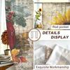 2Pcs Vintage Autumn Sunflower Pumpkin Retro Print Rod Pocket Curtains Double Sided Window Drapes Light Filtering Privacy Curt