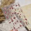 5D Butterfly Red Spider Lily Blooming Flowers Nail Art Stickers Chinese Characters Phoenix Swallow Self Adhesive Manicure Decals