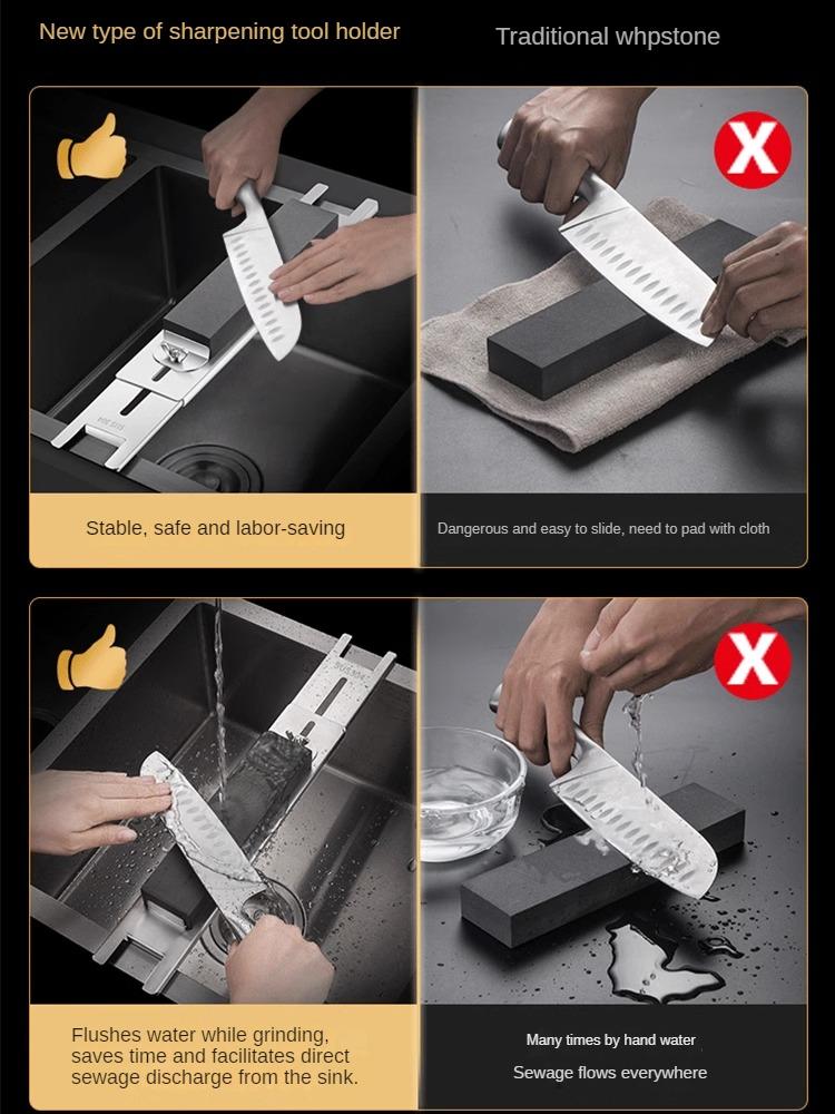 Suport grosier de ascuțit chiuvetă oțel inoxidabil de uz casnic nou reglabil piatră de ascuțit artefact fix