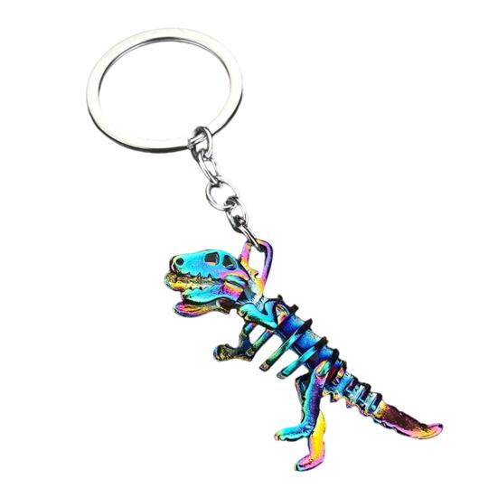 Goth Core Dinosaur Keychain Glow Skull Skeleton with Metal Chain, Y2K Grunge Accessories for Backpack & Keys