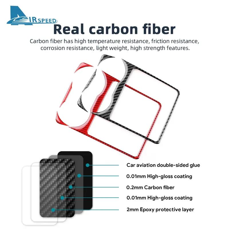 Real Soft Carbon Fiber Sticker For Seat Leon 2017 2018  LHD RHD Car Water Cup Holder Panel Trim Interior Accessories