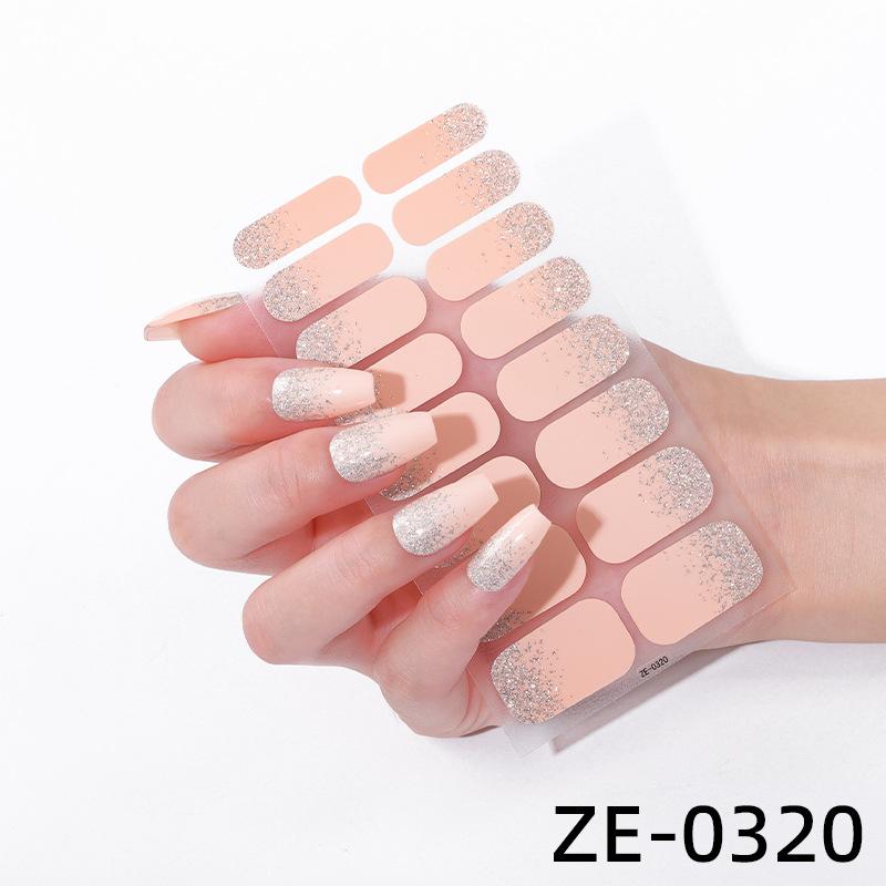 Neue einfarbige Glitzer-Nagelsticker, 16-Finger-Bestseller-Nagelsticker auf Amazon, Vollabdeckung.