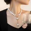 Single-layer Baroque Imitation Pearl Necklace Necklace Heart Pendant Necklace Suit