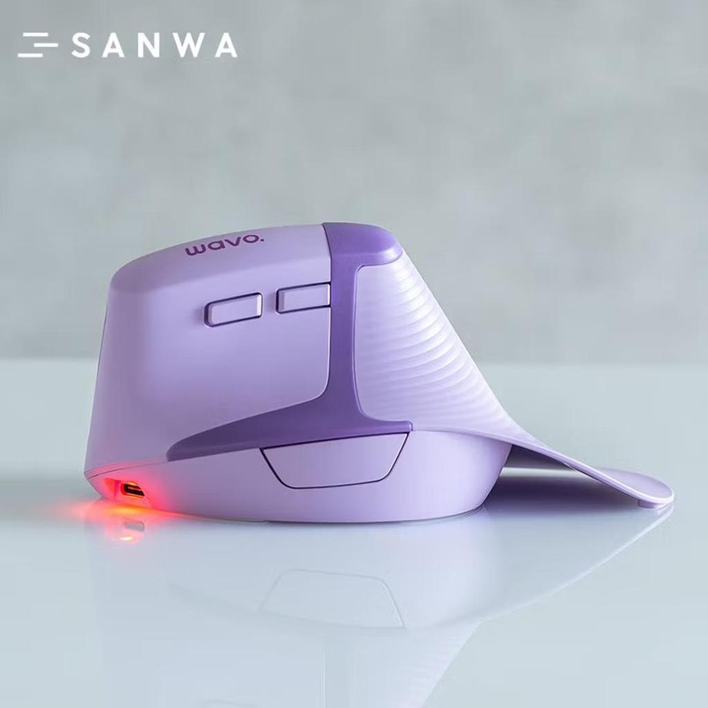 Sanye Ergonomisches Kabelloses Bluetooth Dual-Modus Maus mit Mauspadd Set Vertikaler Griff Leise Büro 3-Geräte-Umschaltung Anpassbare Tasten