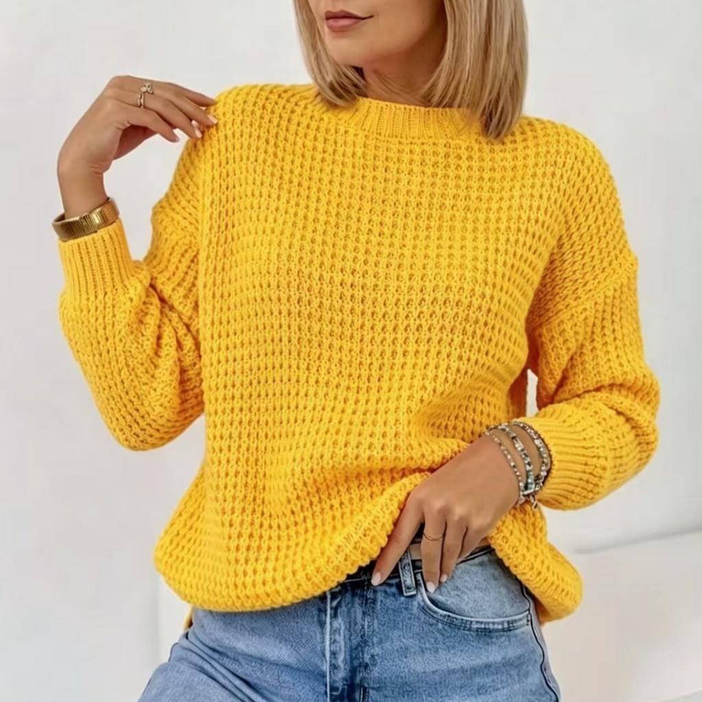 European American Fashion New Hollow-out Hole Knitted Pullover, Simple Comfortable Spring Autumn Fashion Top