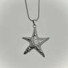 Stainless Steel Starfish Spiral Pendant Necklace with Snake Chain - Rust-Proof, Bohemian, Y2K Minimalist Beach Style