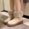 TUINANLE Snow Boots Women Winter Ankle Boots Beige Shoes Plus Size 36-42 Keep Warm Short Boots