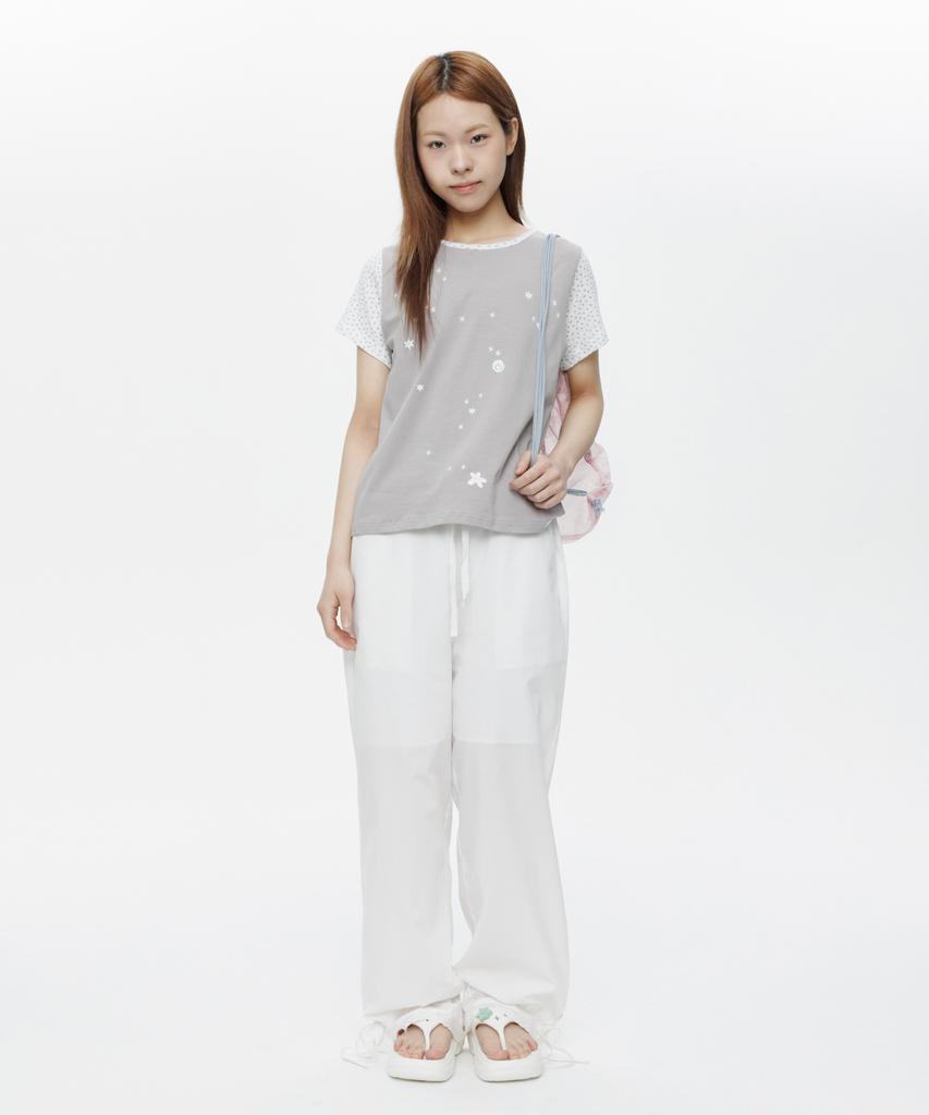 Ohesio Floral Two Tone T-Shirt, Gray