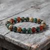 Festive Gifts Turquoise Picture Jasper And Red Agate Beaded Bracelet Earthy Fashion Jewelry For Men And Women Daily Wear Simple Versatile Accessory
