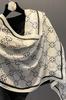 Lucky Clover Viscose Scarf 180x85cm White with Black Clovers