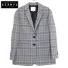 [Excellent Condition] 430-8250850 Oversized Checked Blazer, Checked, Oversized Tailored Jacket S grayUsed