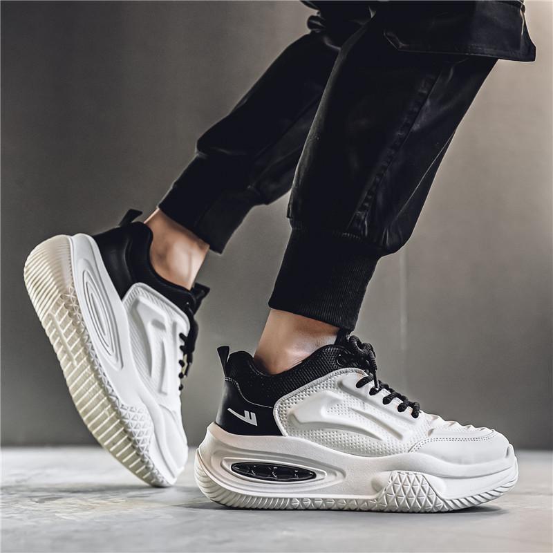 Warrior Casual Fashion Versatile Daily Commuting High Wrap Durability Lightweight Non-Slip Low-Top Dad Shoes Men Sneaker White Black WXY(S)-4681N02