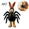Seasonal Mantelpiece Decor Halloween Spider Bunny Figurine, Resin Rabbit Statue with Legs, Durable Autumn Souvenir Spooky Cute Tabletop for Bookshelf