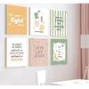 6Pcs Colorful Bible Verse Canvas Wall Art Christian Girls Education Posters Prints Children's Bible Pirational Quote Wall Decor Pictures for Nursery