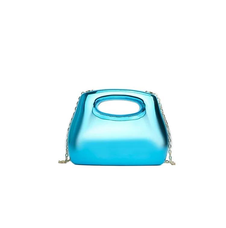 Hot Selling Solid Color Acrylic Hasp Sweet Handbag Versatile Fashion Shoulder Bag Soft Simple Trendy Western Style Crossbody Bag