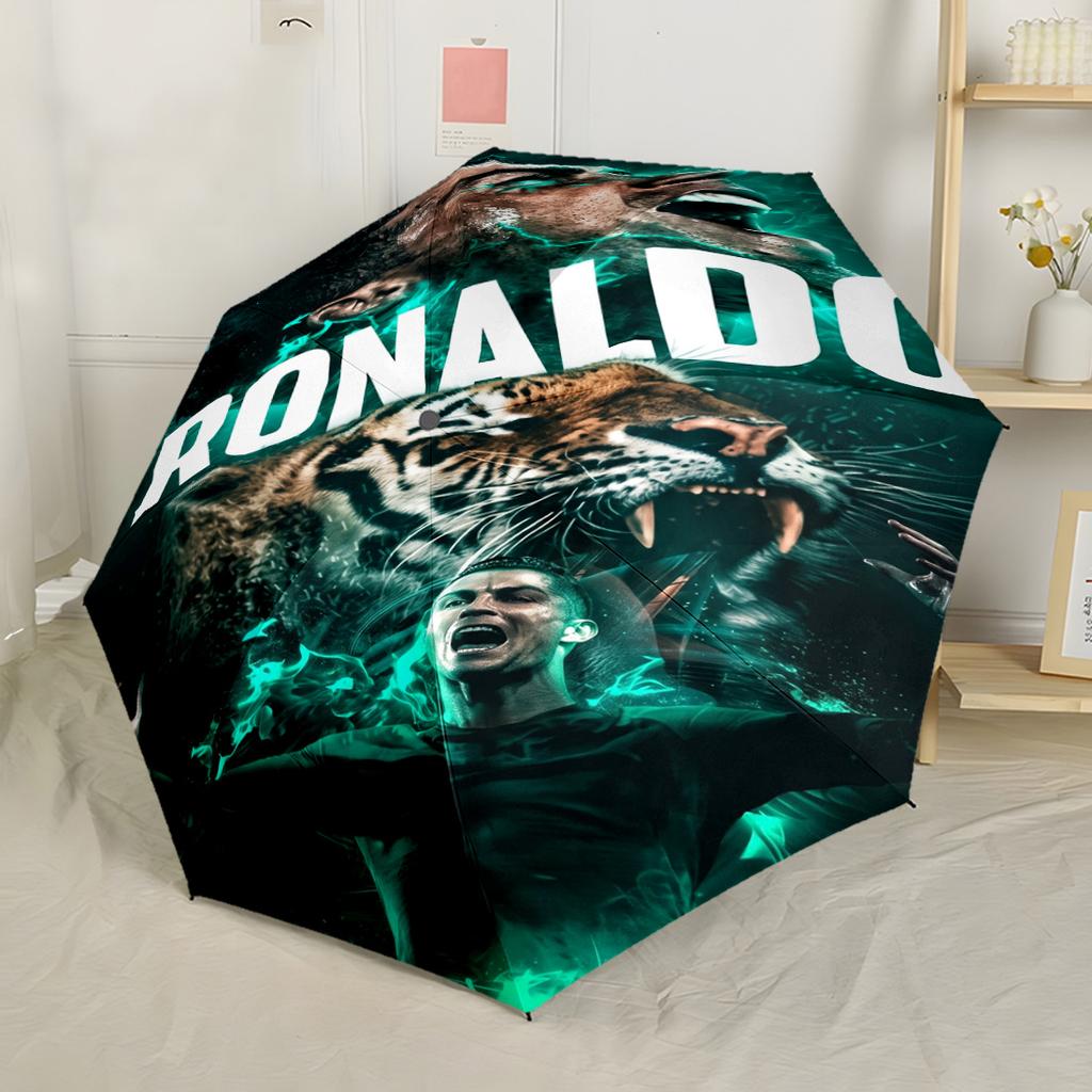 Powerful Cristiano Celebration Compact Travel Automatic Umbrella with 8-Rib Foldable Design Travel Essential Fashionable Accessory