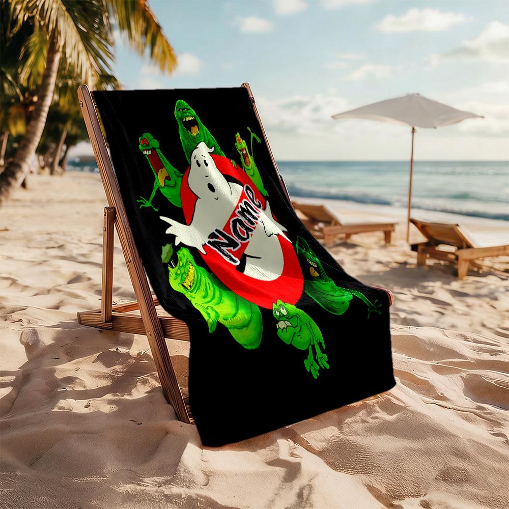 Ghostbusters Team-up Personalized Text Beach Towel Soft Durable Quick-Dry Ideal for Travel Outdoor Swim Pool Yoga Surf Camping Hiking Gym Gift Holiday