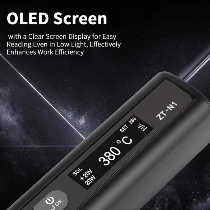 Intelligent Temperature Control Soldering Iron 96W Welder High Power Welding Pen for Fast Heating &Precise Welding