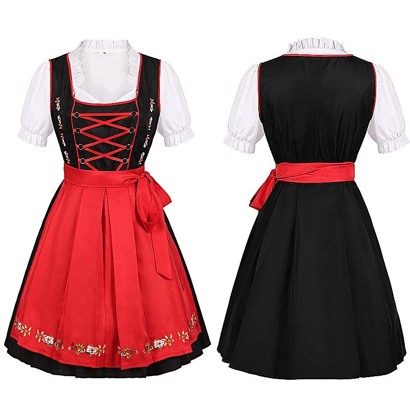 Costume Lady Oktoberfest Bavarian Beer Maid German Fancy Party Prop Dirndl Dress