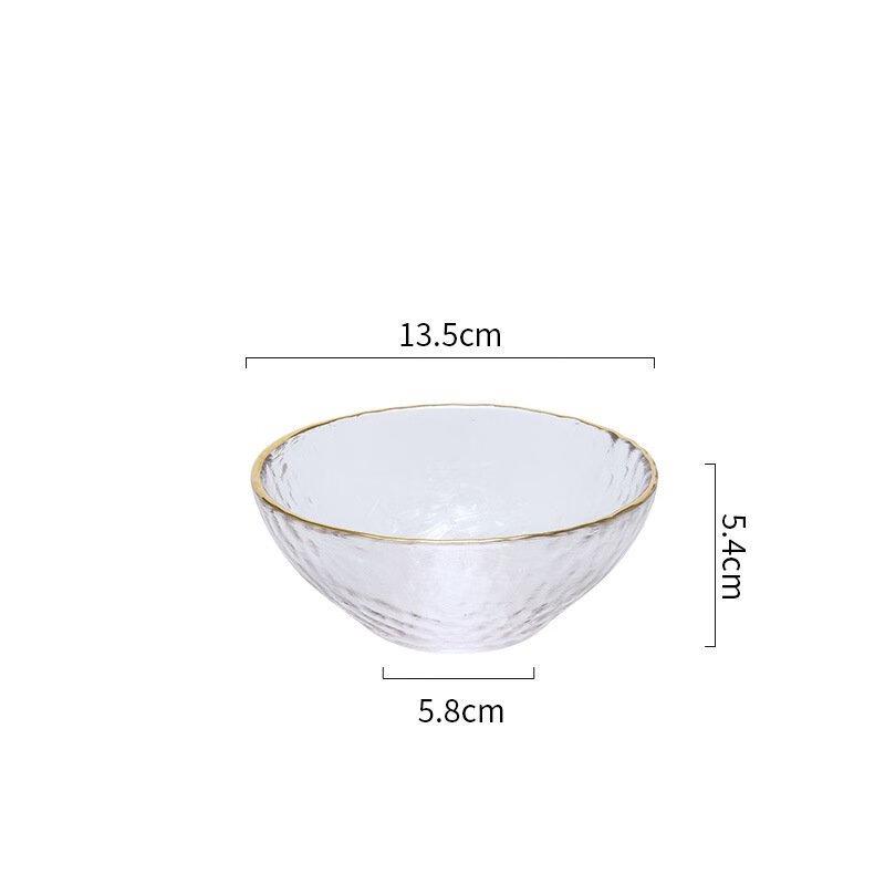 

ZISIZ Gold Rim Glass Salad Bowl
