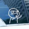 Motorcycle Car Cartoon Funny Middle Finger Reflective Vinyl Car Sticker Bicycle Decal Styling Decor Exterior Accessories