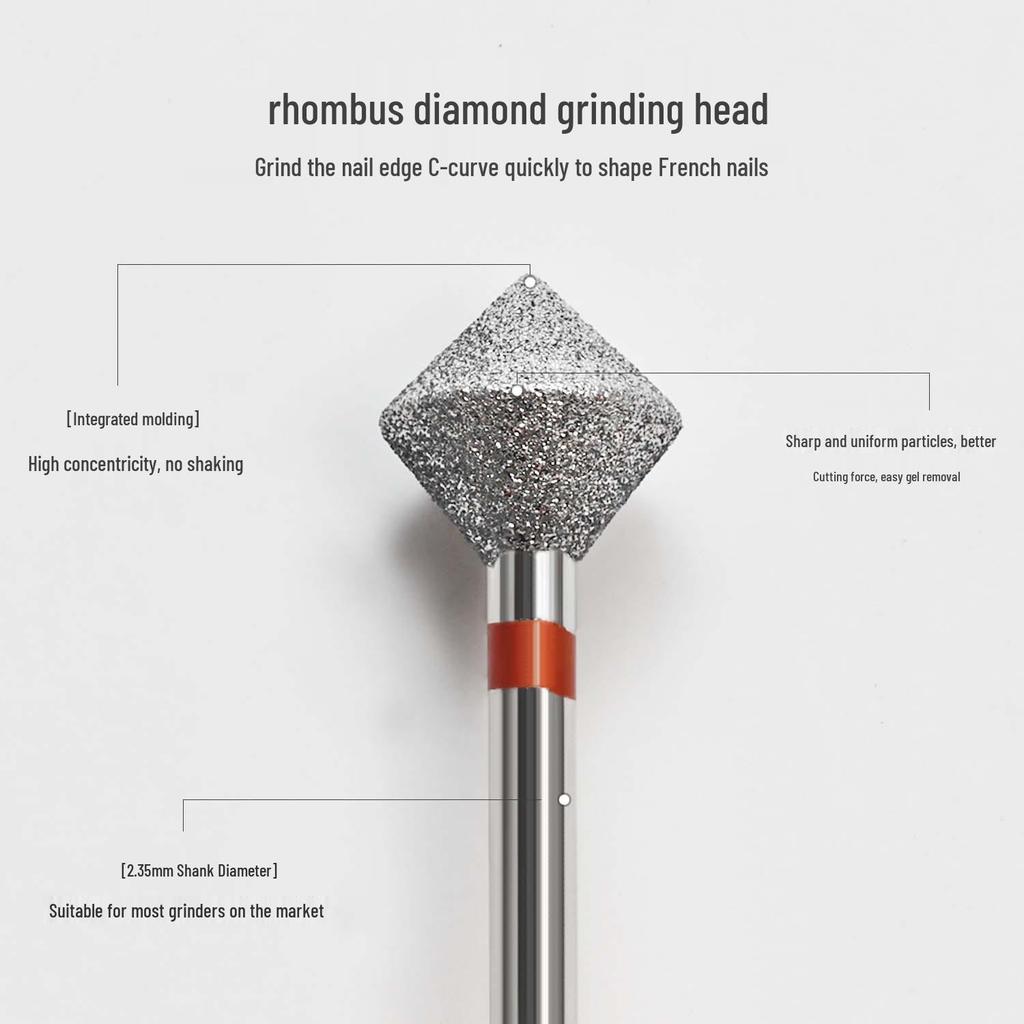 Diamond Rhombus Nail Grinding Head Shaping Tool