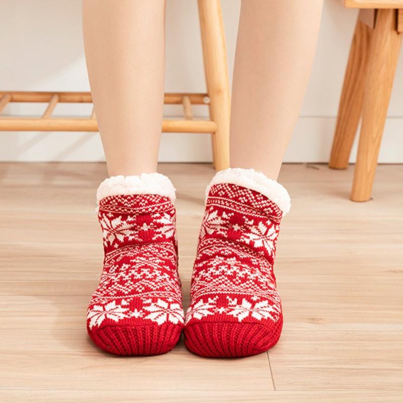 Female Winter Thickened Medium Tube Anti-slip Home Floor Snow Socks