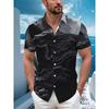 Camicia da Uomo Hawaiian Lily con Stampa Floreale Tropicale, Manica Corta, Bottoni