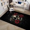 Stuhlmatte: Gotischer Schlangen- und Totenkopf-Büroteppich, Große Größe, Heimdekoration, Sofateppich, Geschenk für Büro oder Schlafzimmer
