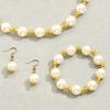 Mother of Pearl Earrings Necklace Bracelet Set Women's Light Luxury Premium Clavicle Chain Versatile Earrings