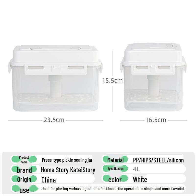 

Корейский прозрачный горшок для засолки кимчи с крышкой с внутренним уплотнителем