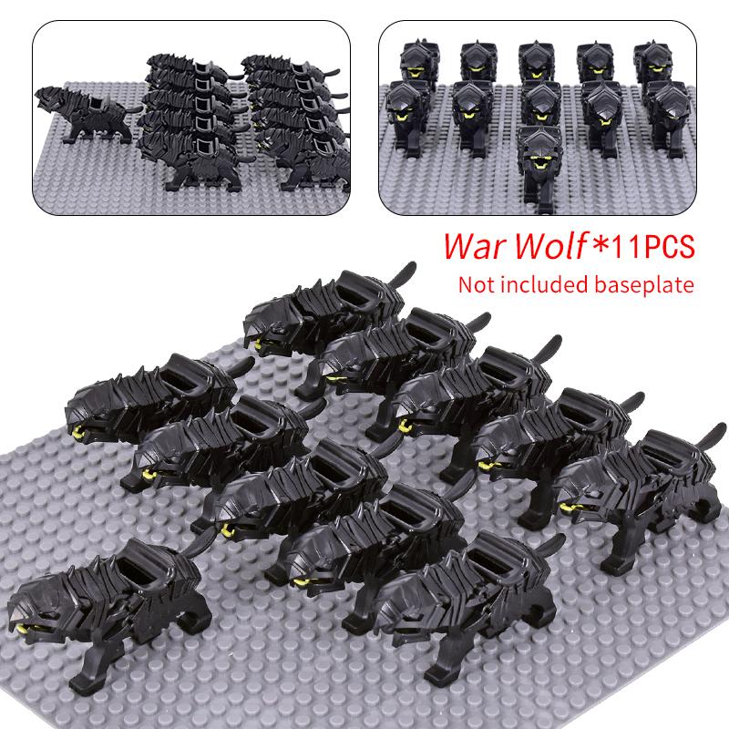 Medieval Military Sets Cavalry Figures War Horse Animals Building Blocks Parts Knight Weapons Accessories Toys for Kids Gifts