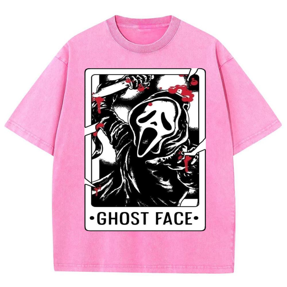 Scary Niche Grimace Print Wash Women's T-Shirt Style Oversized Cotton Short Sleeve Unisex  Vintage Top