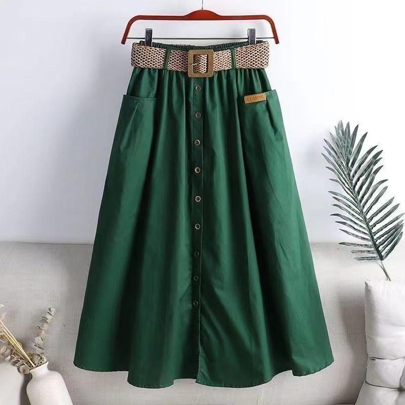 Sommer Ensfarge Løs Casual med belteskjørt Kvinner Vintage Estetisk Elegant festkjole Kvinne Høy midje Sexy Femme-klær