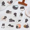 50Pcs Waterproof Kawaii Black Cat Sticker Cartoon Graffiti Decal Cute Kitten Sticker  Skateboard