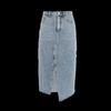 High-Waist Split Denim Midi Skirt