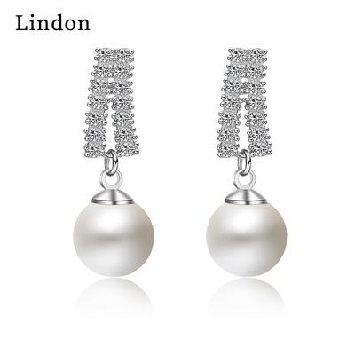 Lindon – boucles d'oreilles en alliage de cuivre et Zircon pour femmes, cadeaux de fête de mariage