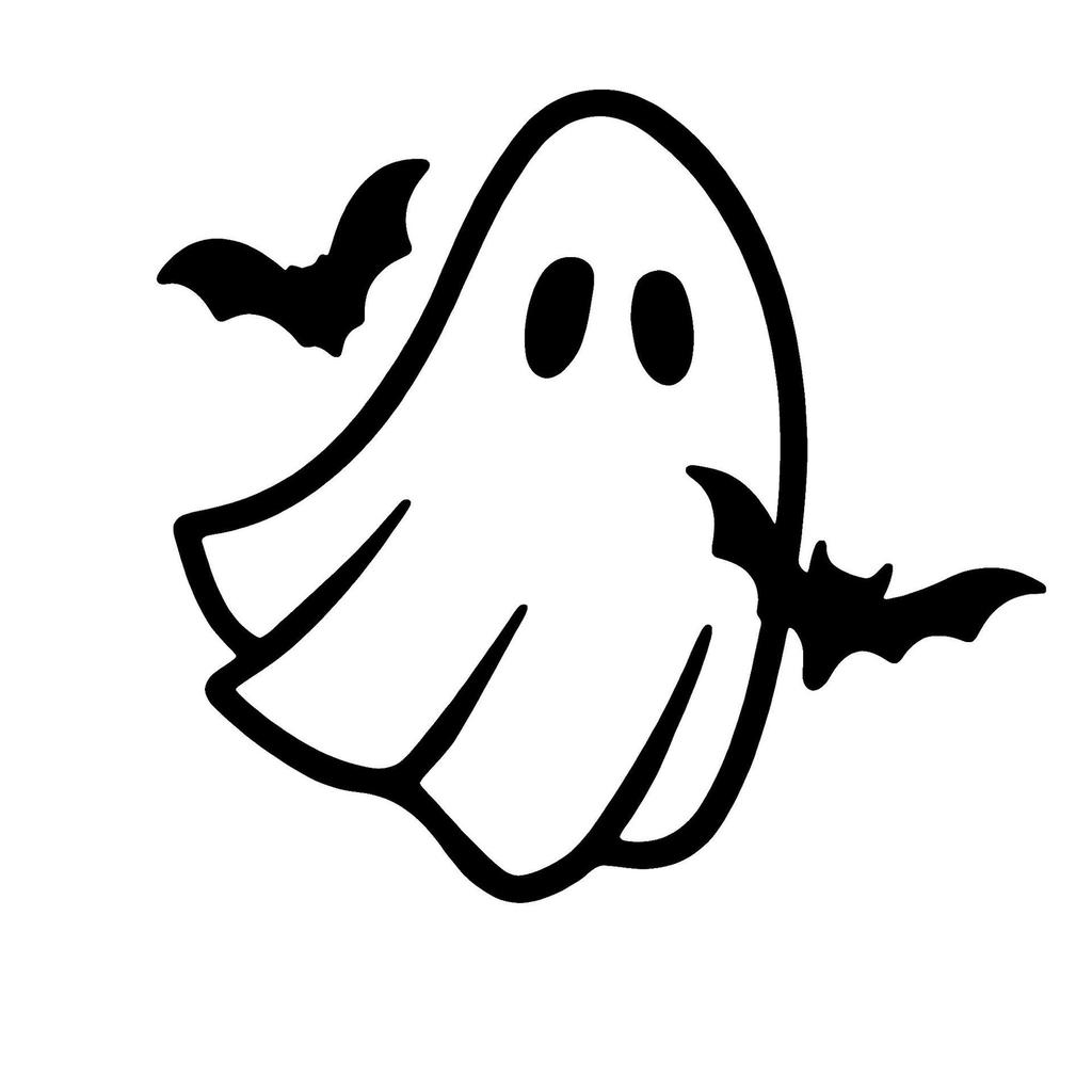 Festive Halloween Car Mirror Decal - Cute Ghost And Bat Sticker - Vinyl