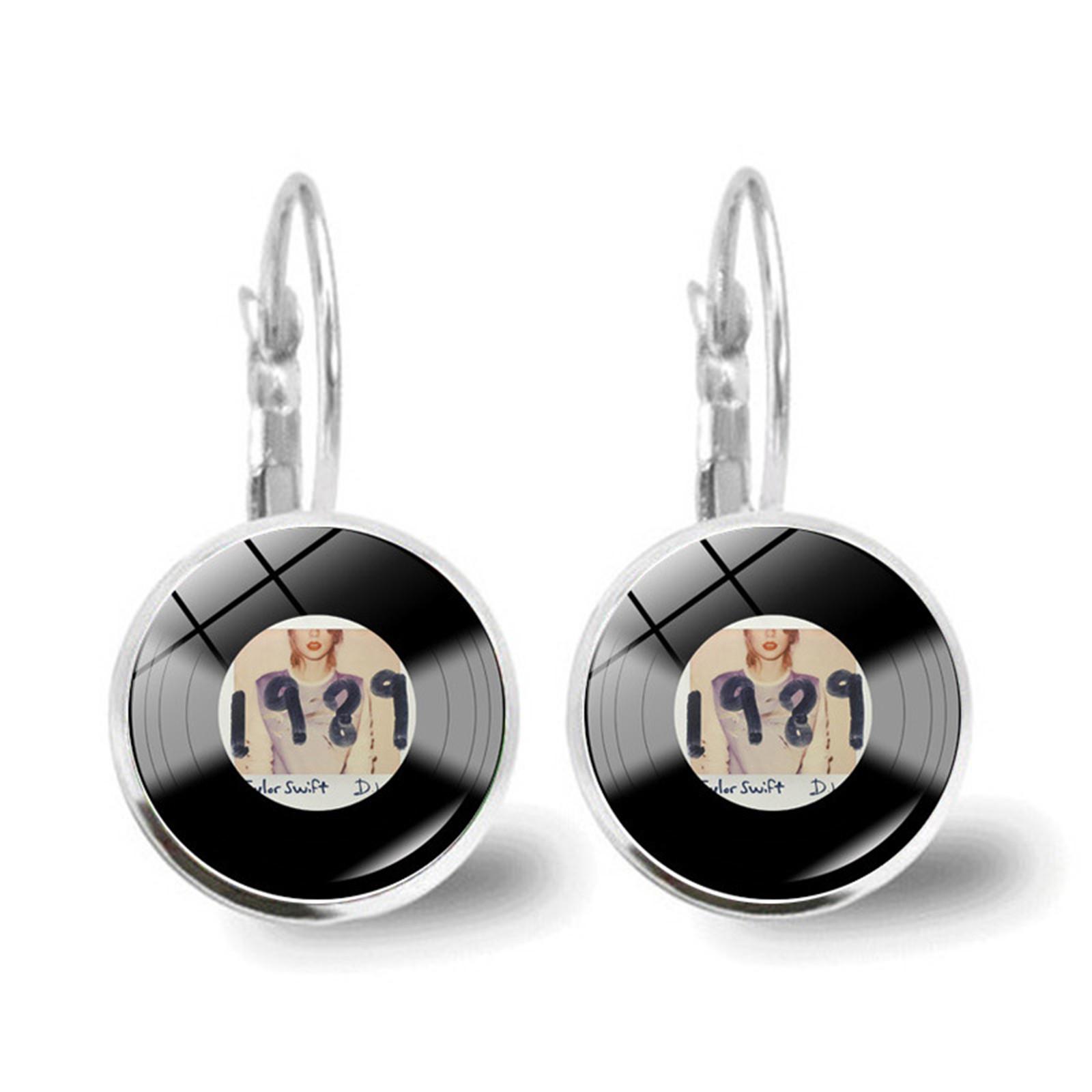 

Round Vinyl Record Style Drop Earrings Music Theme Dangle Earrings Lightweight Metal Hook Jewelry for Women and Teens One Size