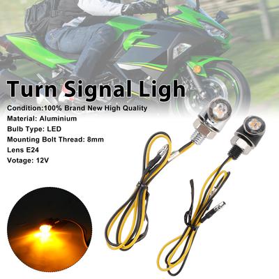 12V LED Turn Signal Indicator Light 8mm Universal Motorcycle For Honda