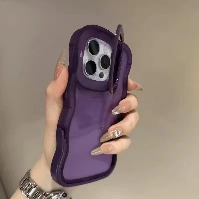 Luxusní průhledný stojánek pouzdro na telefon pro iPhone 11 12 13 14 15 16 Pro Max nárazuvzdorný zadní kryt nárazníku