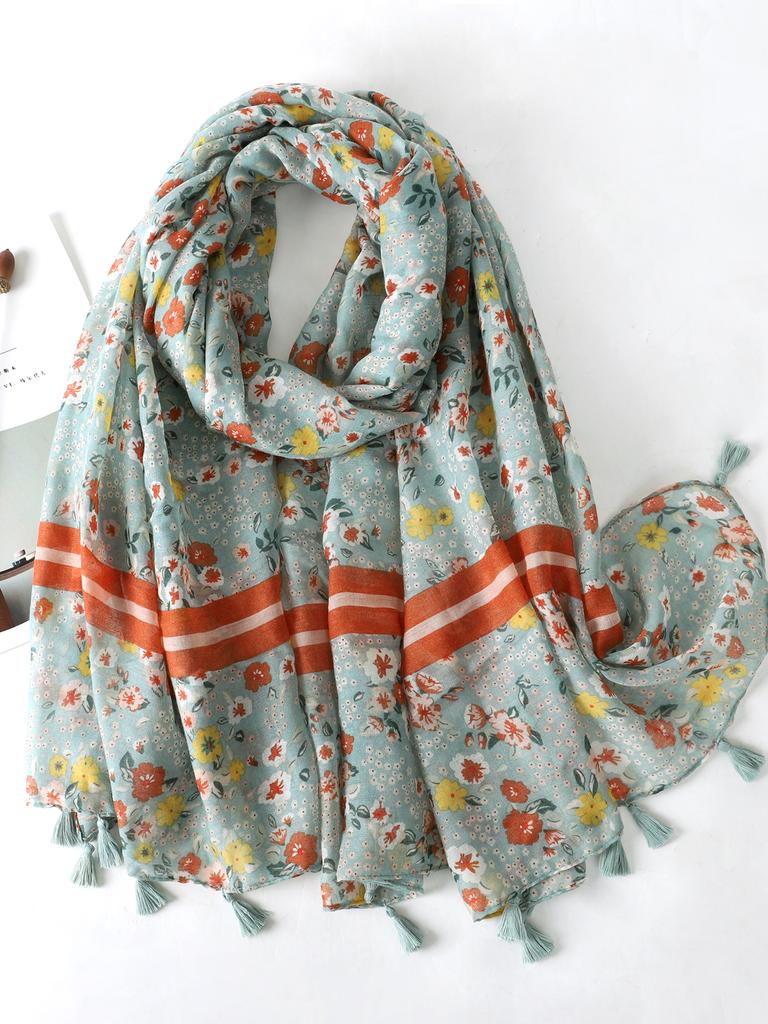 Luxusní značka podzimní zimní dámský šátek plážový šátek bavlněný dámský módní květinový šátek bandana pašmína zábal hidžáb šál