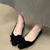 [Fanfna] 2025 autumn new bow light mouth single shoes versatile fairy style low heels fashion women's shoes