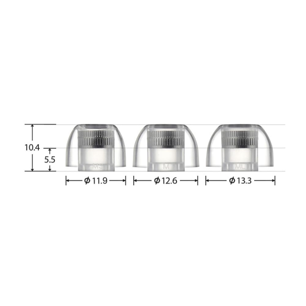AZLA SednaEarfit Mithryl Sound Conduction Ear Tips Standard Surgical Stainless Steel Core Double Layer Reinforced Shaft Silicone Ring Finish High