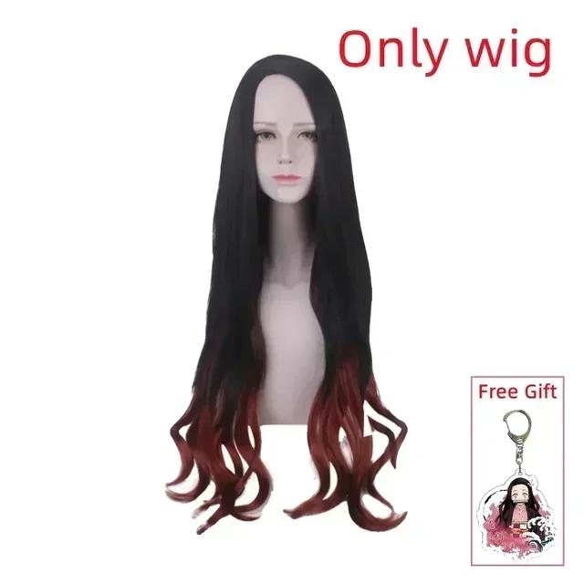 Kamado Nezuko Cosplay Kostuum Anime Kimono Kamado Nezuko Pruik Uniform Halloween Vrouwen Kinderkleding S