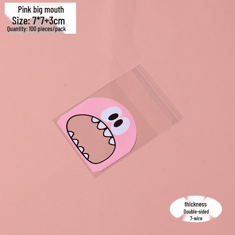 Foodie Little Monster Snowflake Crisp Self-Adhesive Gift Bags, Cookie & Candy Packaging, 100-Pack, 3 Color Options