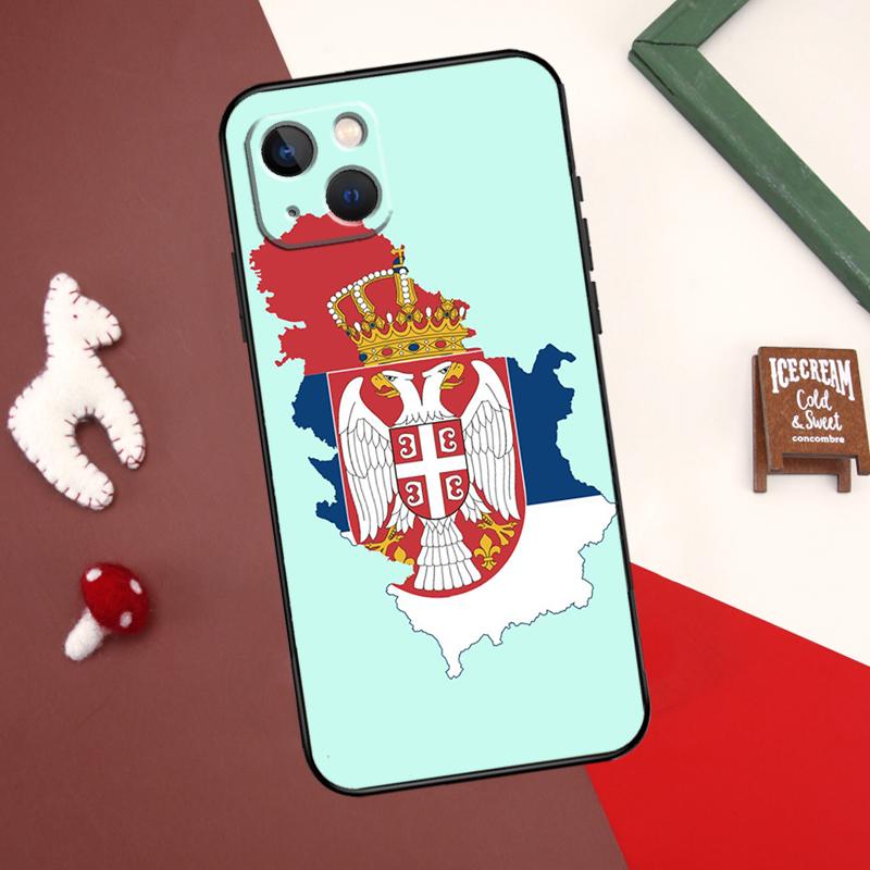 Cool pouzdro s vlajkou Srbska pro iPhone 13 12 11 14 15 Pro Max 7 8 Plus X XR XS Max 12 Mini SE 2020 2022 Kryt Coque
