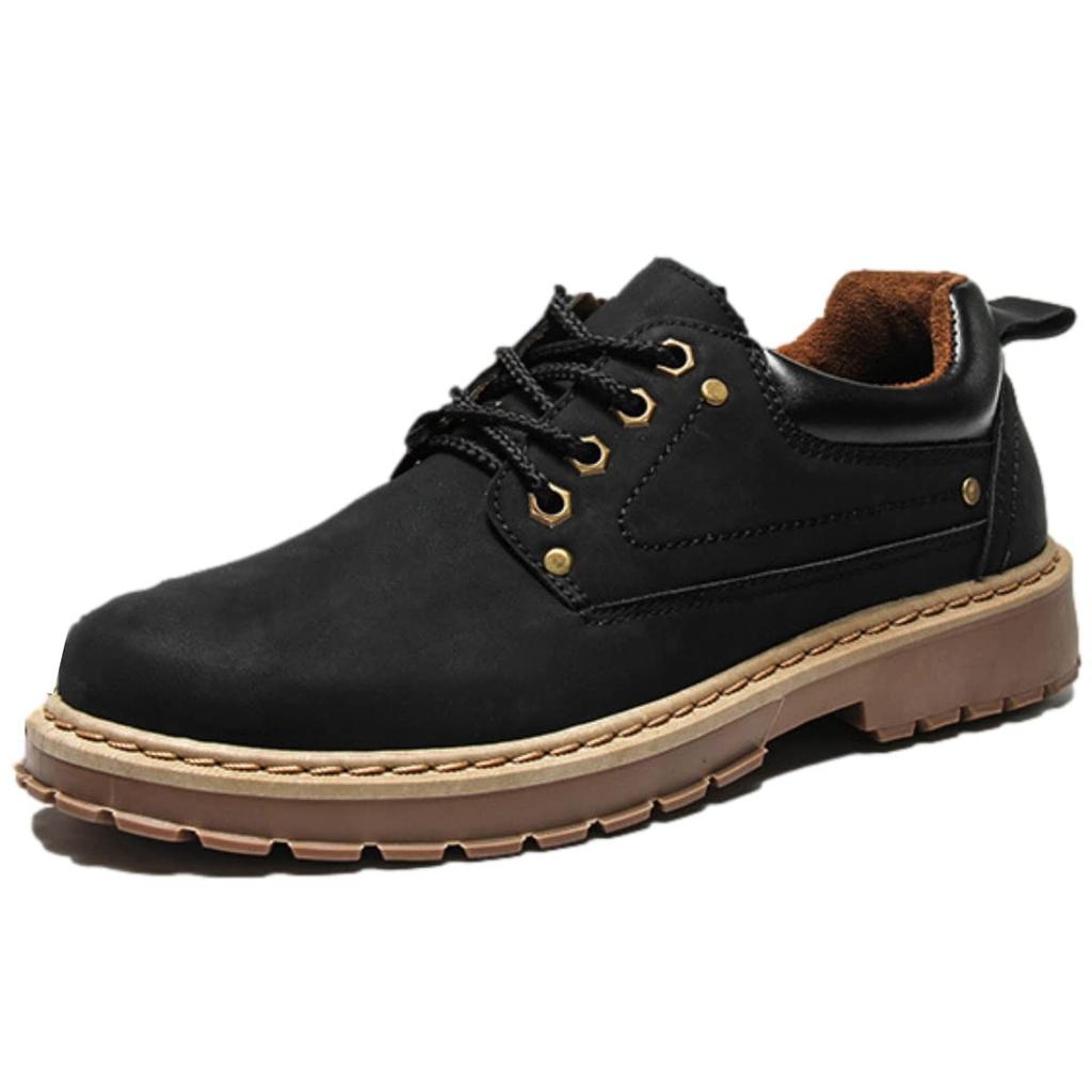 Lopis Casual Work Comfortable Men's Shoes, Stylish, Non-Slip Boots, Low-Cut, Lace-Up, (Black, Measurement_25_Point_5_Centimeters)